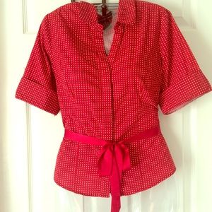 2/$10! LAST CHANCE! Antilia Polka Dot Top